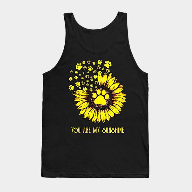 Sunshine Sunflower Dog Paw Tank Top by harryq3385